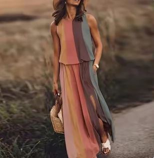 Lucianna | Women’s Graphic Print Sleeveless Maxi Dress