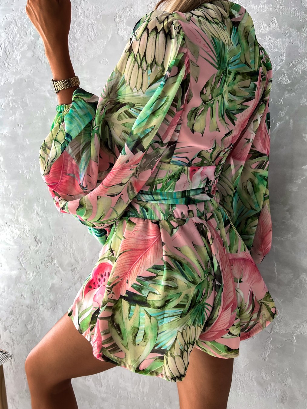 Eirene | Women’s Printed Long Sleeve Shorts Two-Piece Set