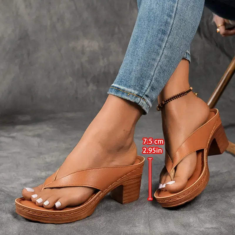 Caterina | Women’s Heeled Thong Orthopedic Sandals