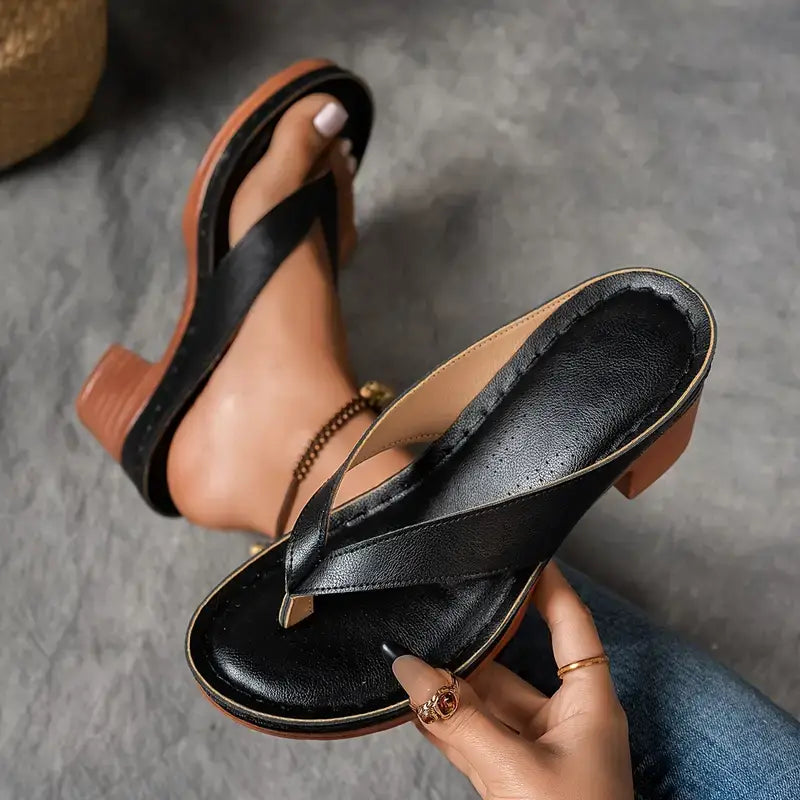 Caterina | Women’s Heeled Thong Orthopedic Sandals