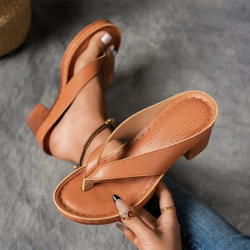Caterina | Women’s Heeled Thong Orthopedic Sandals