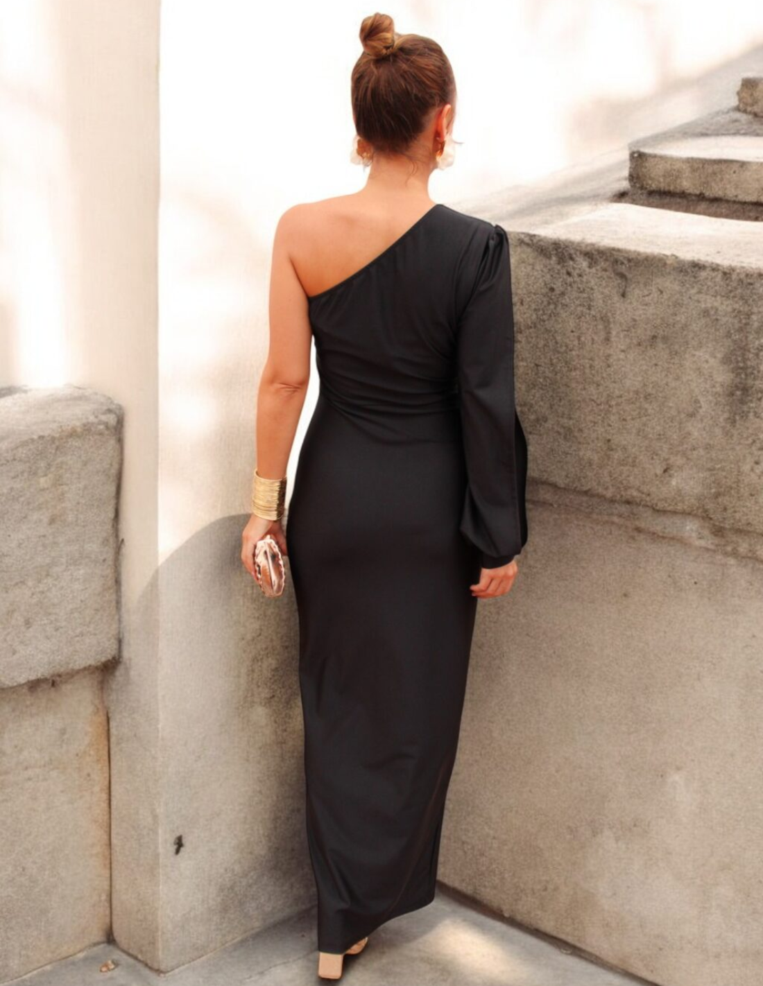 Berenice | Women’s One Shoulder Long Sleeve Midi Dress