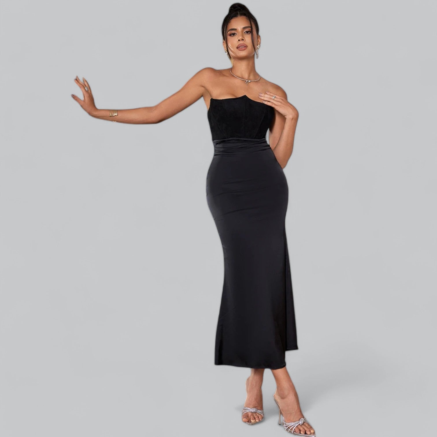 Danuta | Womenâs Fitted Strapless Maxi Dress