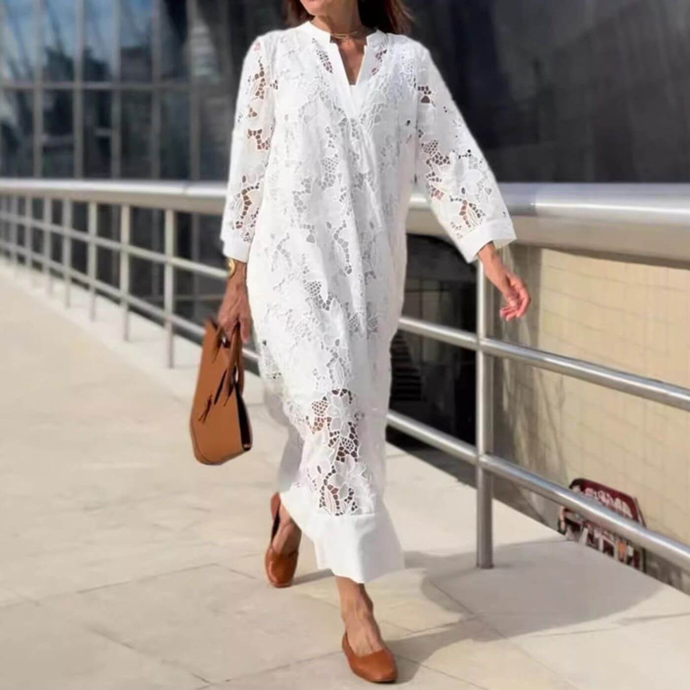 Janica | Womenâs Lace Caftan Maxi Dress