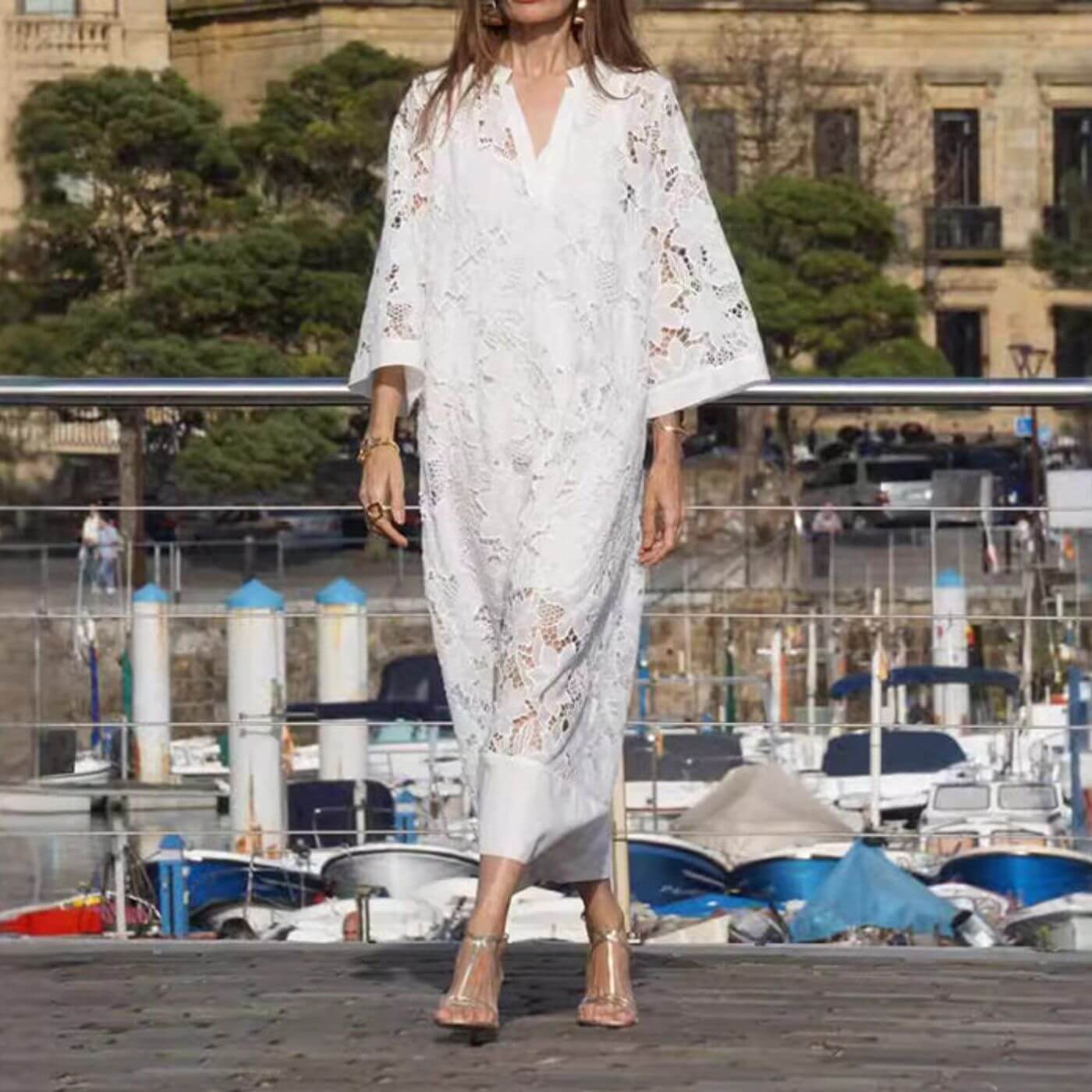 Janica | Womenâs Lace Caftan Maxi Dress