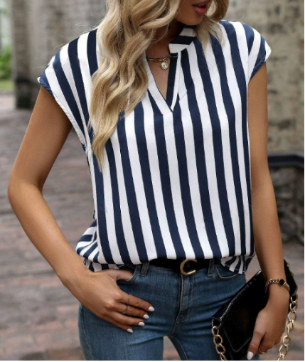 Odalys | Womenâs Striped Sleeveless Blouse