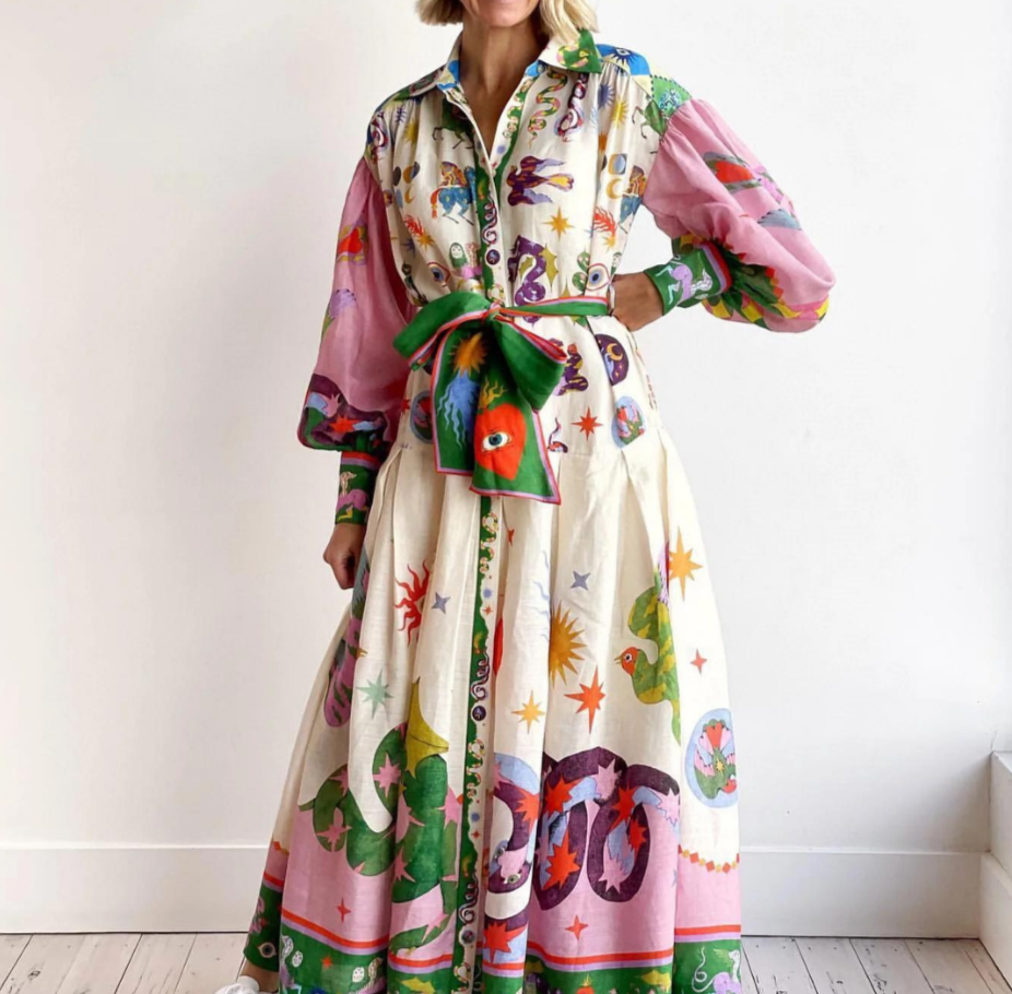 Cersi | Womenâs Wrap Long Sleeve Maxi Dress
