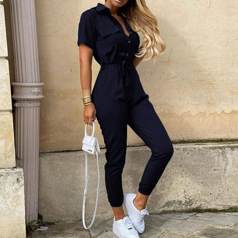 Shanaia | Women’s Tie-Waist Ankle-Length Jumpsuits
