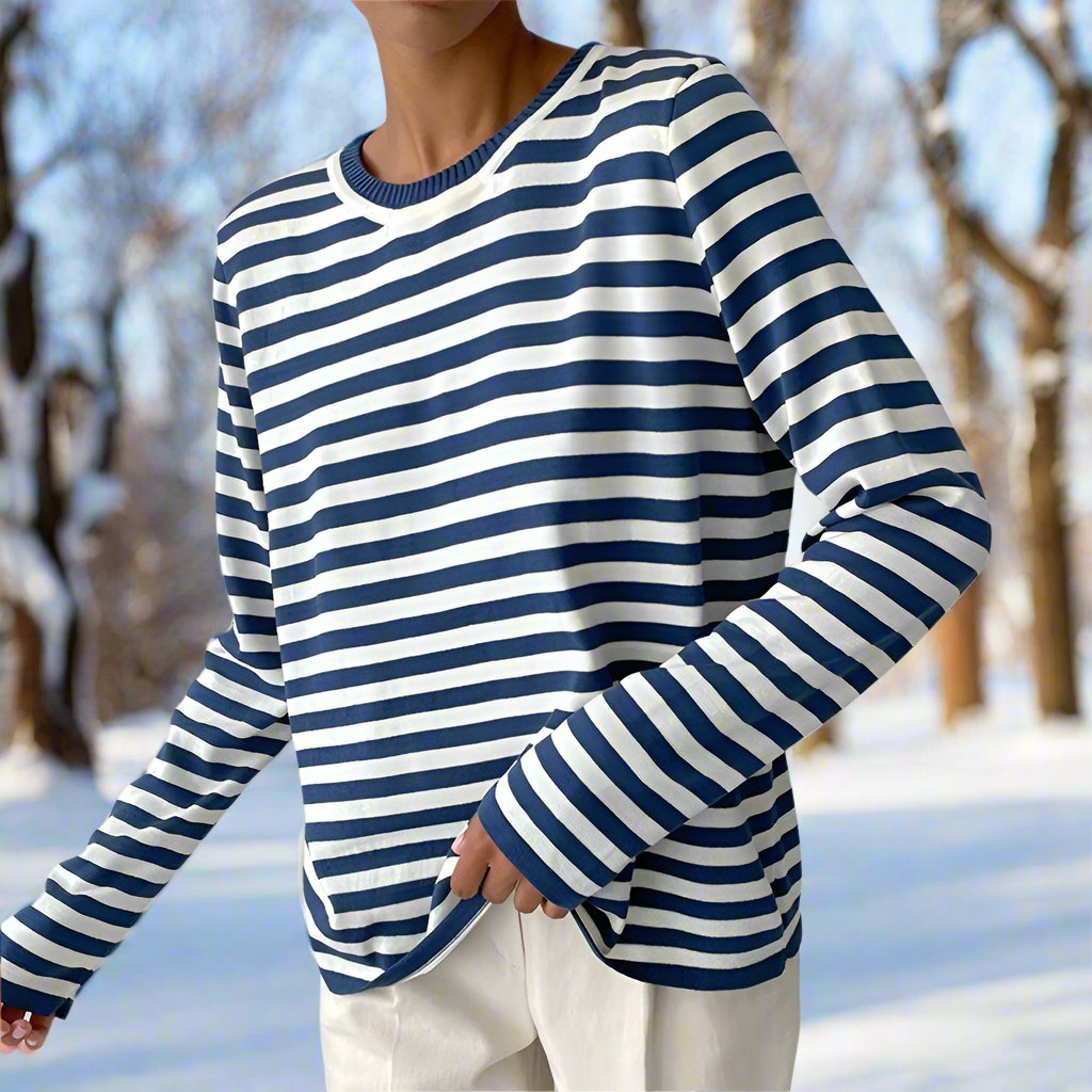 Dolores | Womenâs Long Sleeve Striped T-shirt