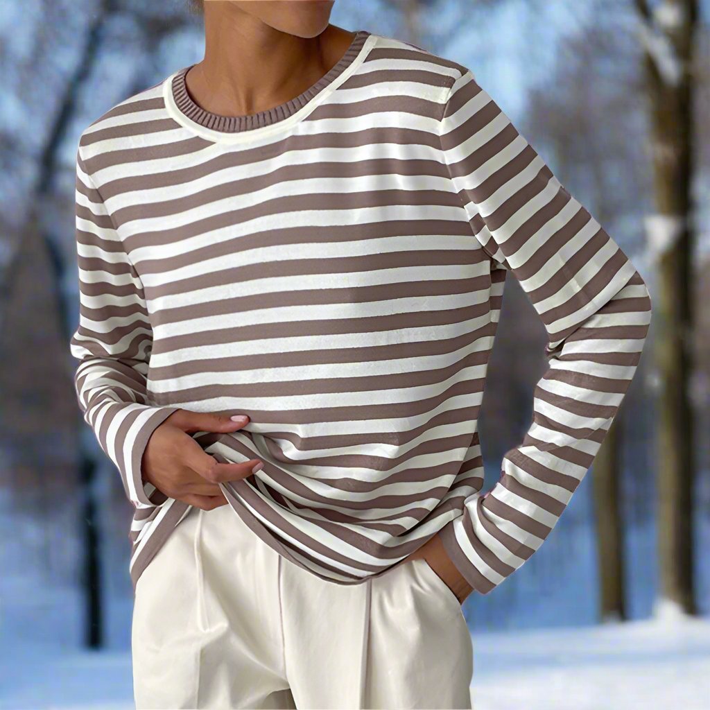 Dolores | Womenâs Long Sleeve Striped T-shirt