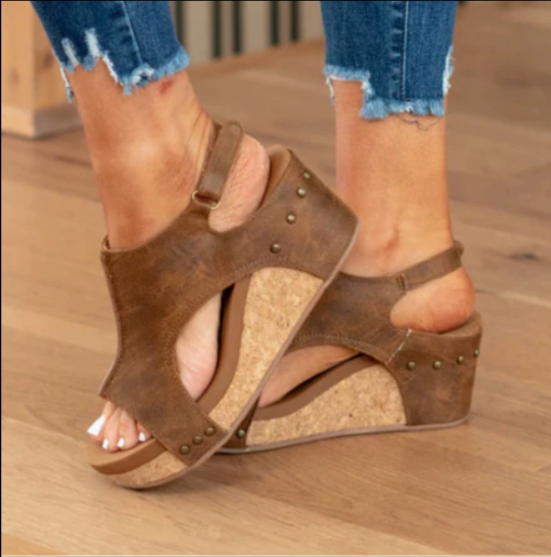 Rosalia | Womenâs Wedge Slingback Sandals