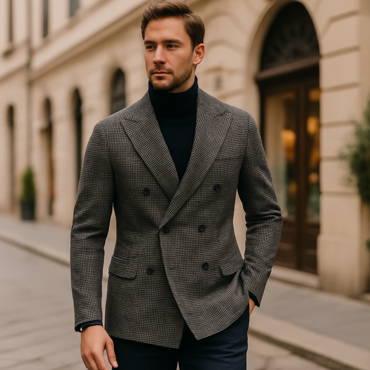 Edward | Men’s Double-Breasted Check Blazer