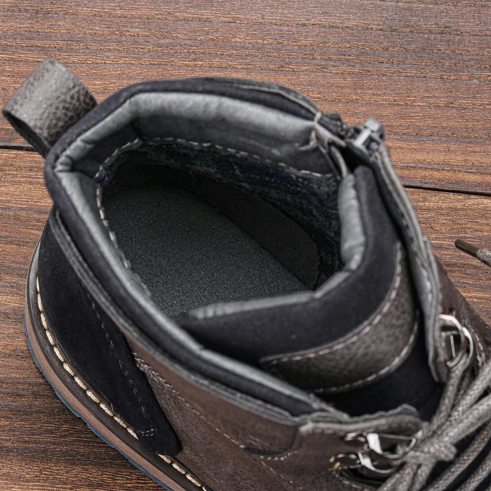 Angelo | Men’s Leather Cap-Toe Lug Sole Boots