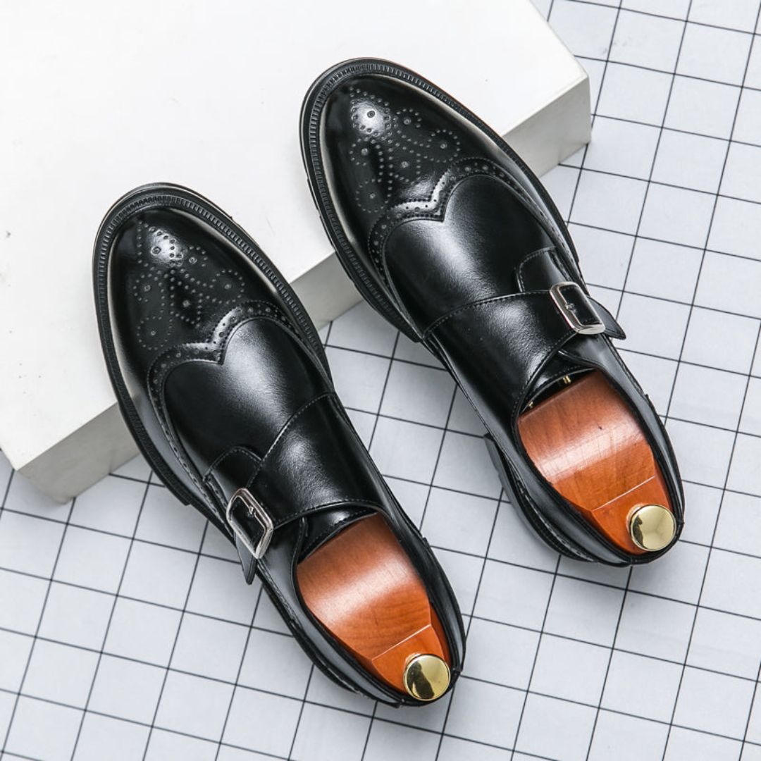 Mariusz | Men’s Wingtip Monk Strap Brogue Detailed Dress Shoes