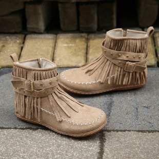 Leontina | Womenâs Ankle Fringe Flat Boots