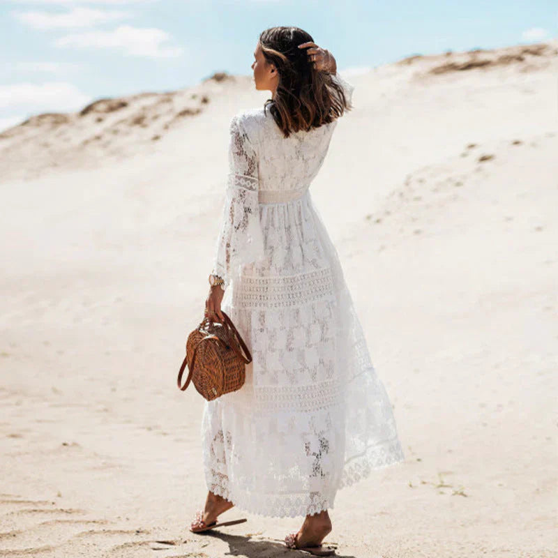 Elodie | Womenâs Lace Long Sleeve Maxi Dress