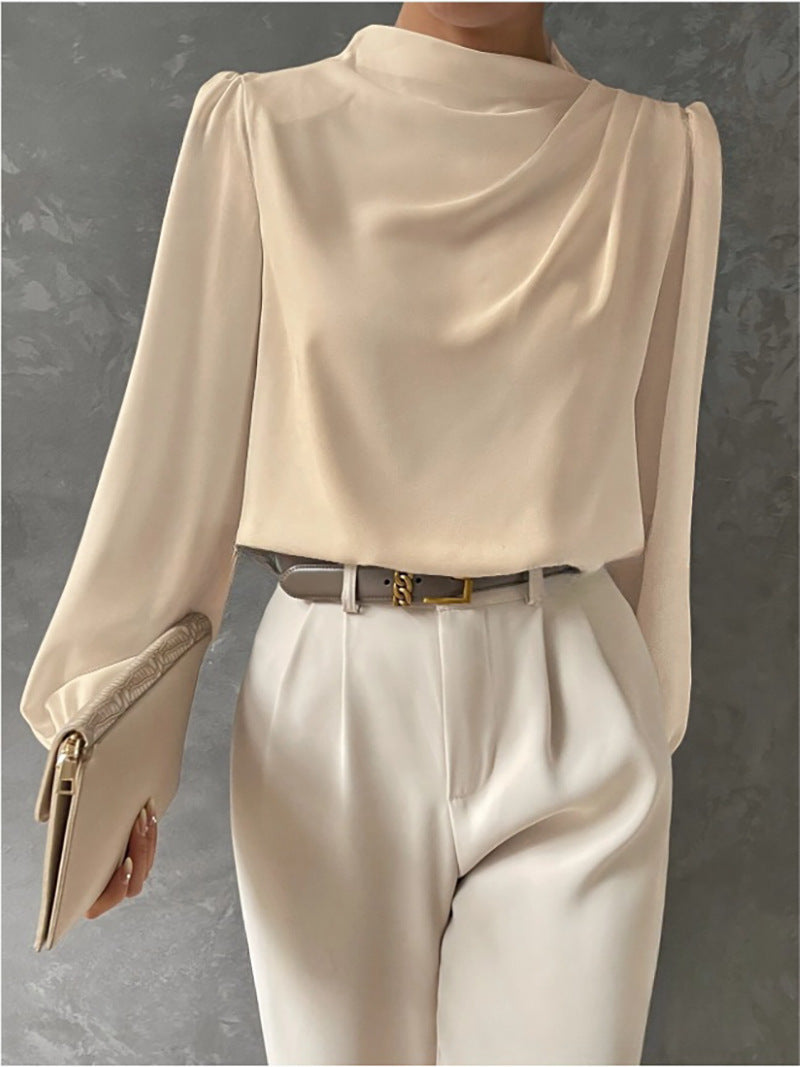 ZĂ©lie | Womenâs High Neck Long Sleeve Blouse