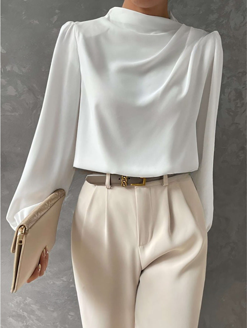 ZĂ©lie | Womenâs High Neck Long Sleeve Blouse