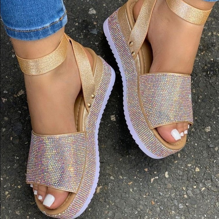 Celine | Womenâs Rhinestone Ankle Strap Sandals