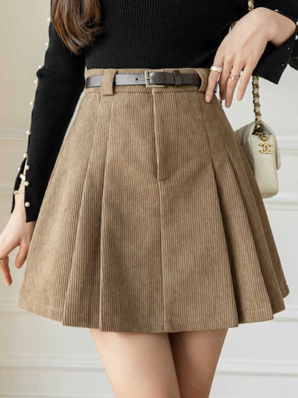 Desislava | Womenâs Pleated Corduroy Skirt