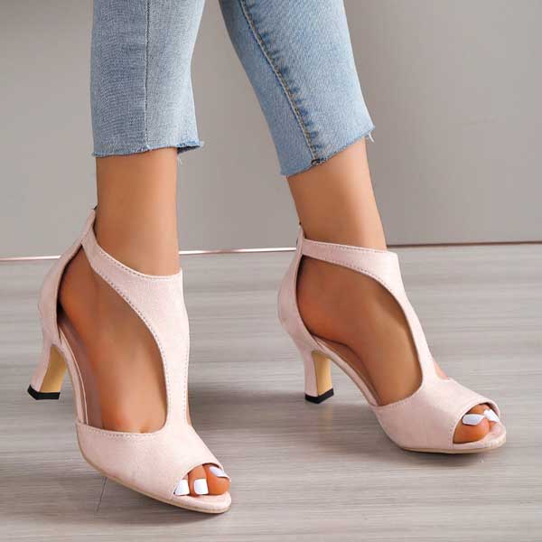 Ludovica | Womenâs Heeled Peep Toe Orthopedic Sandals