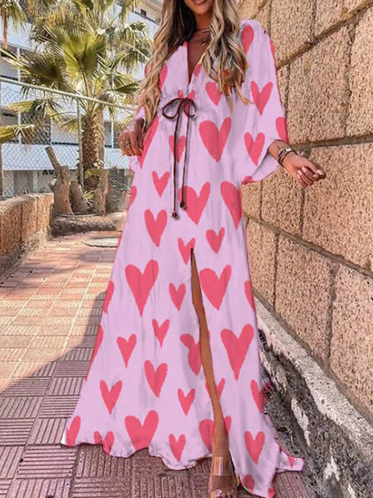 Amelie | Women’s Long Loose Sleeve Maxi Dress