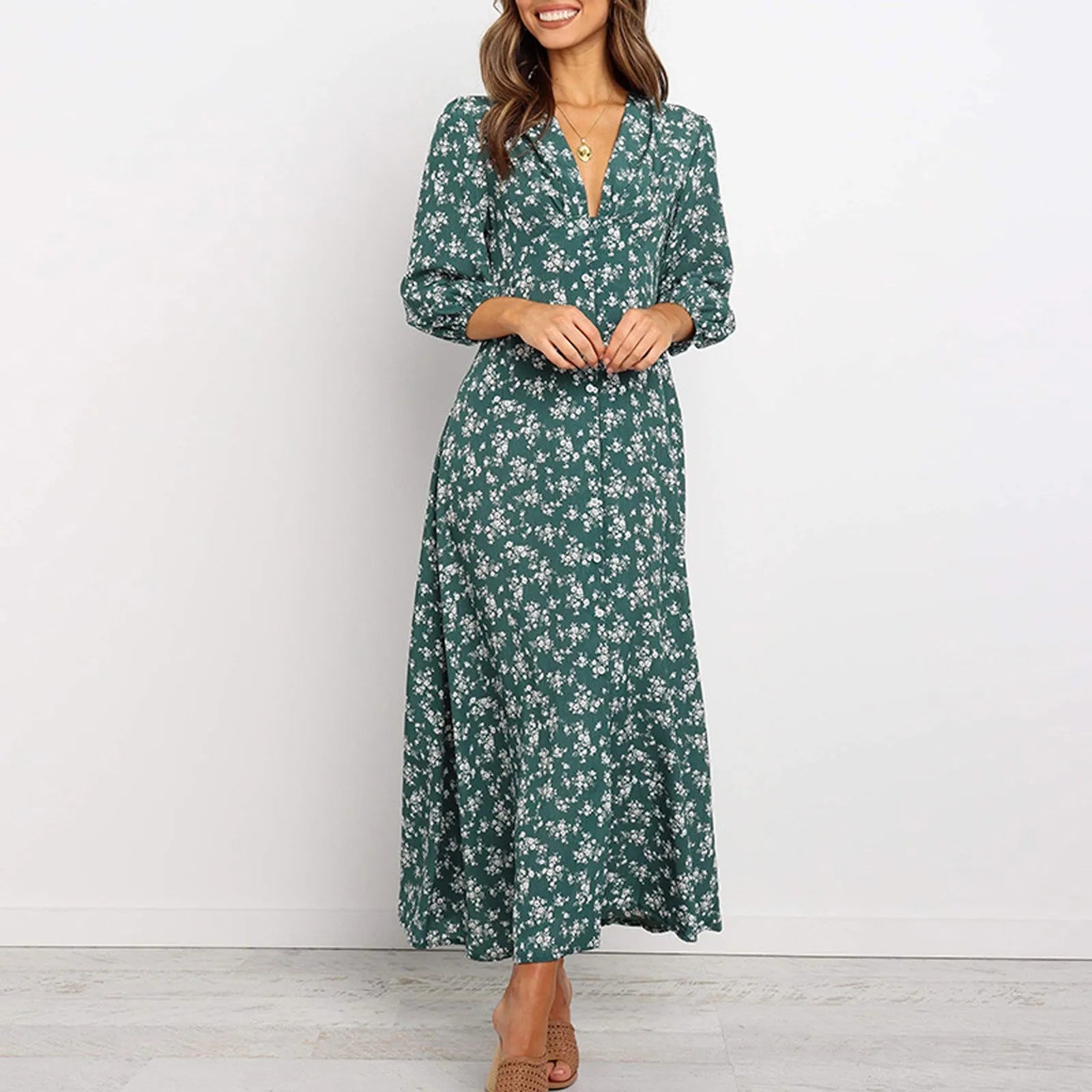 Mayra | Women’s Floral Maxi Long Sleeve Dress