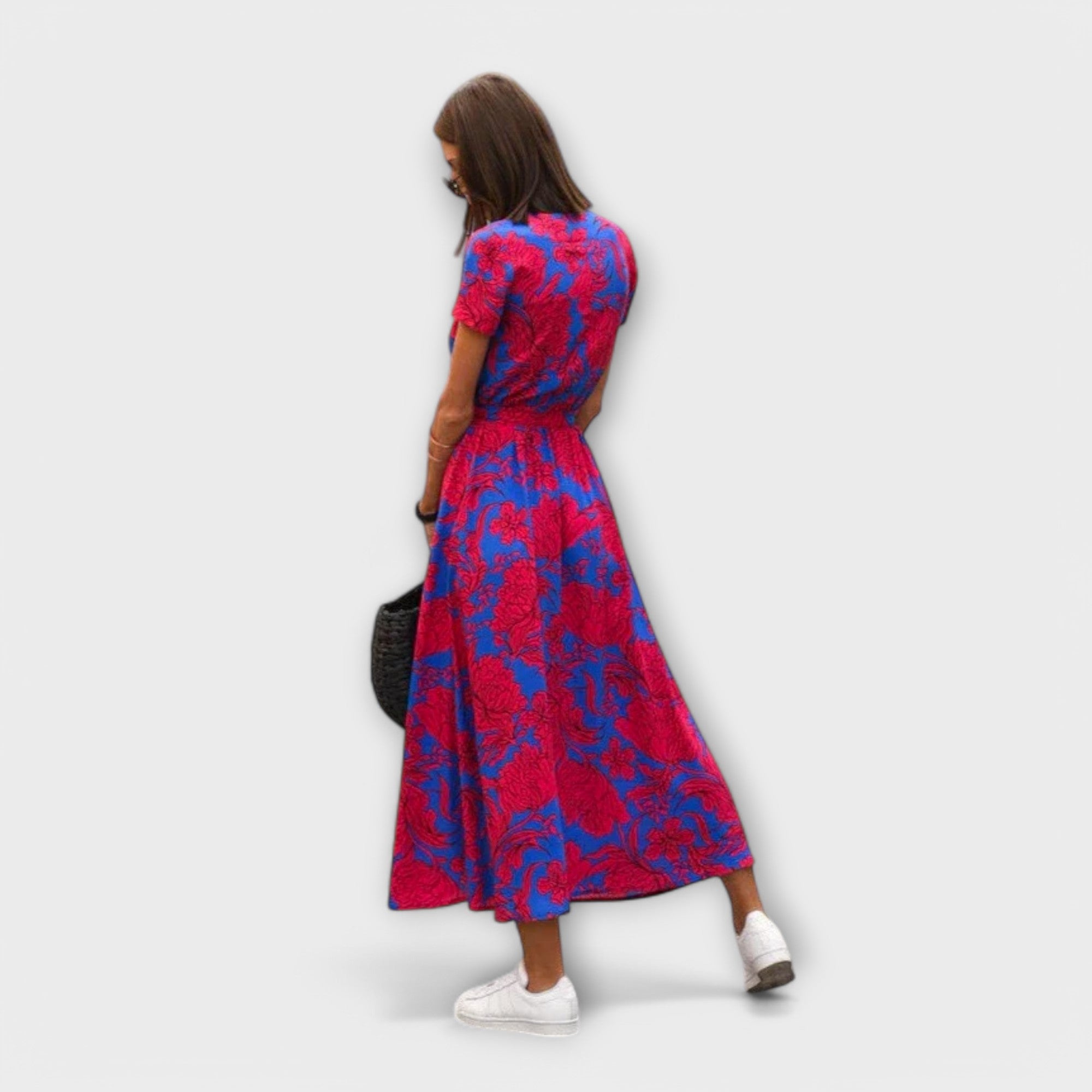 Mariz | Women’s Short Sleeve Pleated Midi Dress