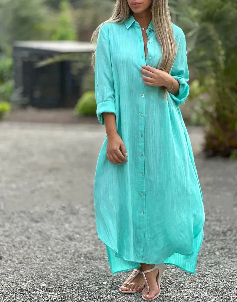Camilla | Womenâs Long Sleeve Shirt Maxi Dress