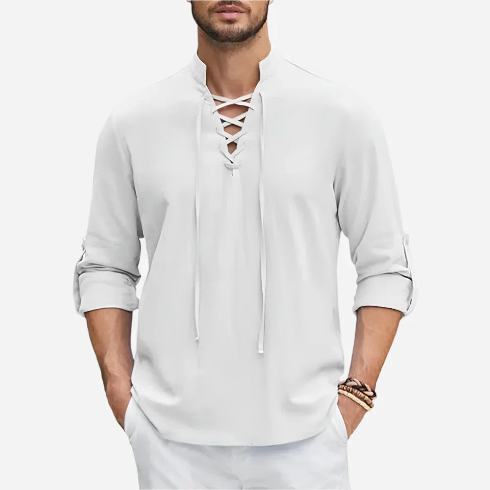 Matyas | Men’s Lace-Up Long Sleeve Shirt