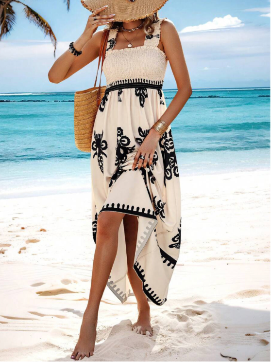 Lilias | Women’s Smocked Printed Maxi Dress
