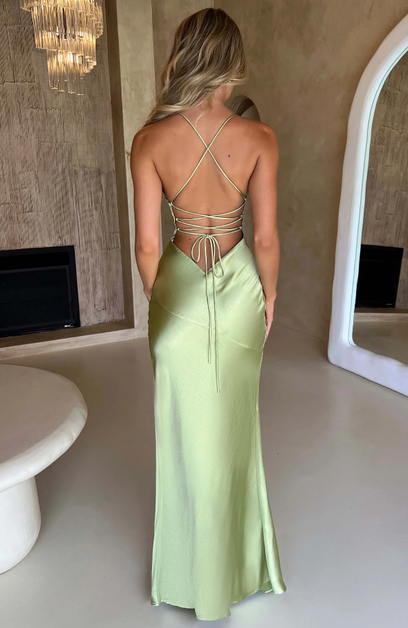 Ilaria | Women’s Thin Strap High Slit Maxi Dress