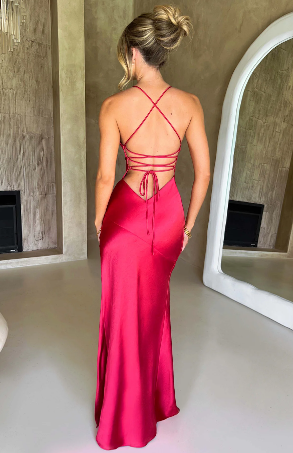 Ilaria | Women’s Thin Strap High Slit Maxi Dress
