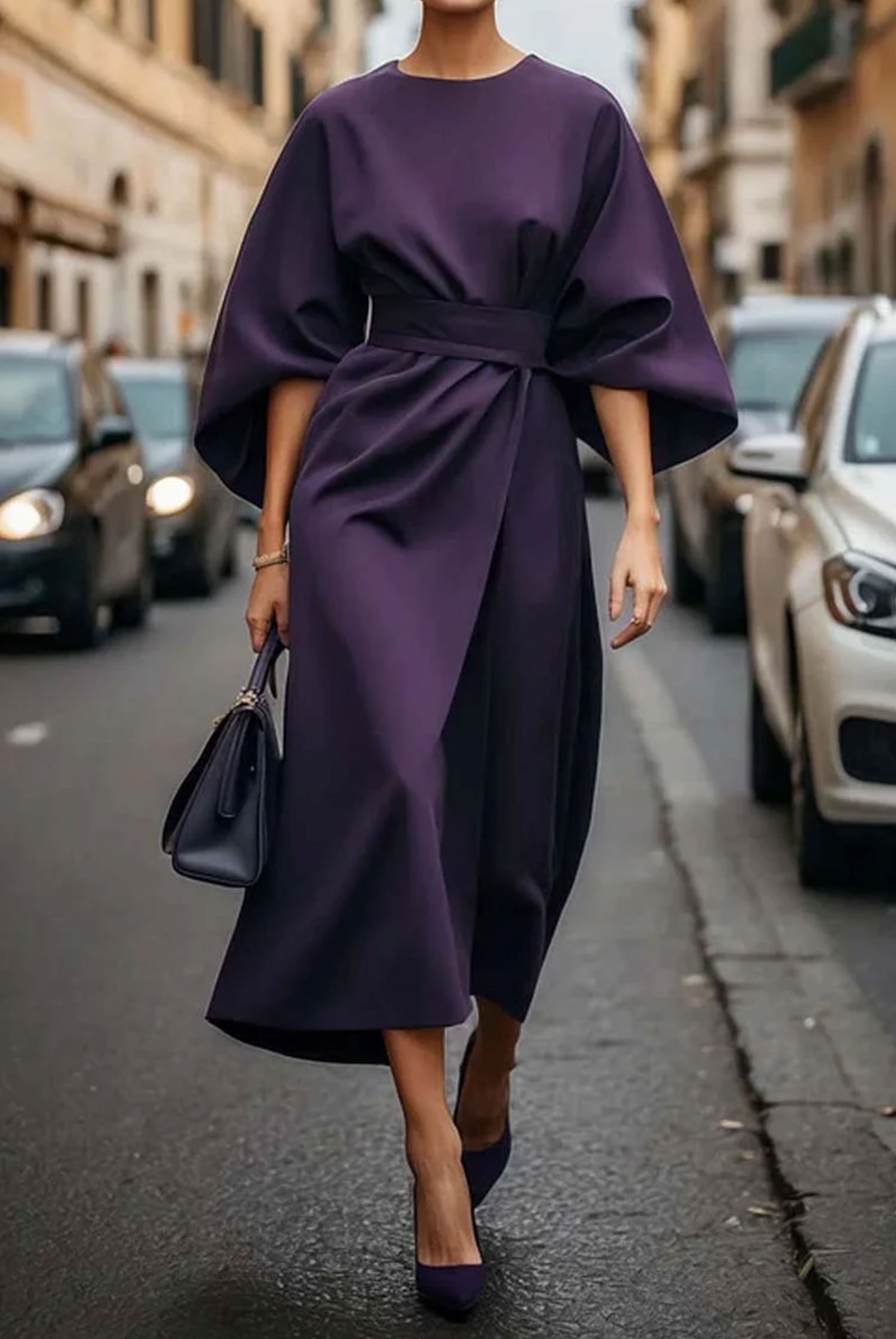 Ginerva | Women’s Kimono Sleeve Midi Dress