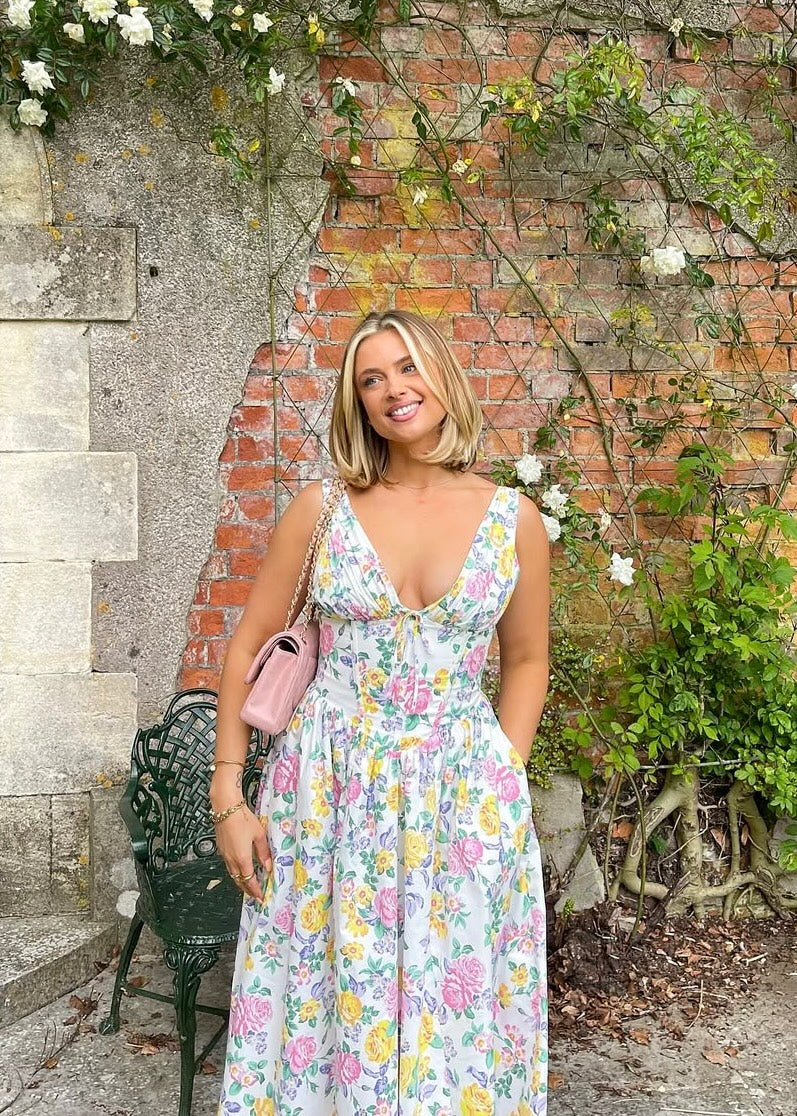 Lydia | Women’s Floral Sleeveless Cocktail Midi Dress