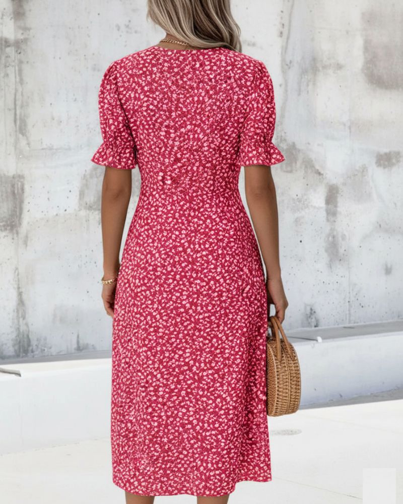 Khalee | Women’s Short Sleeve Midi Wrap Dress