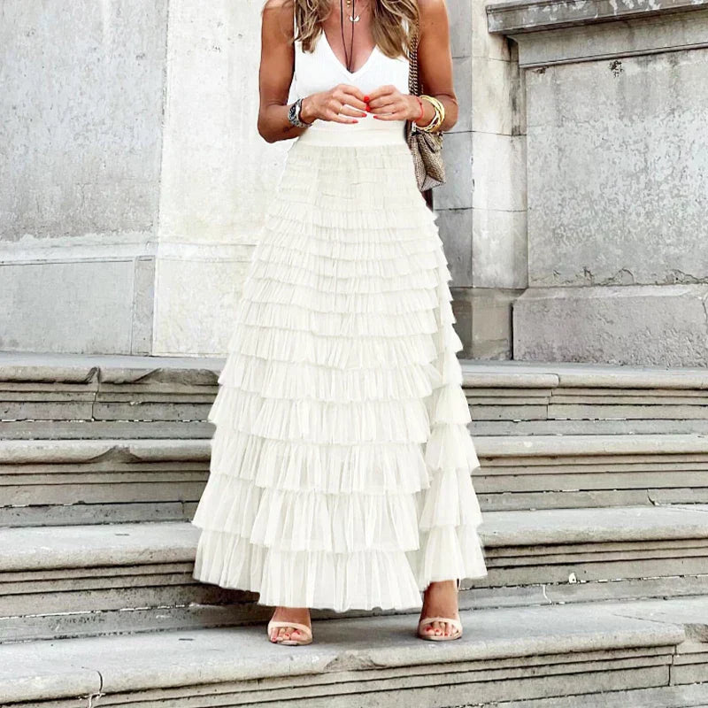 Leandra | Womenâs Maxi Ruffle Skirt