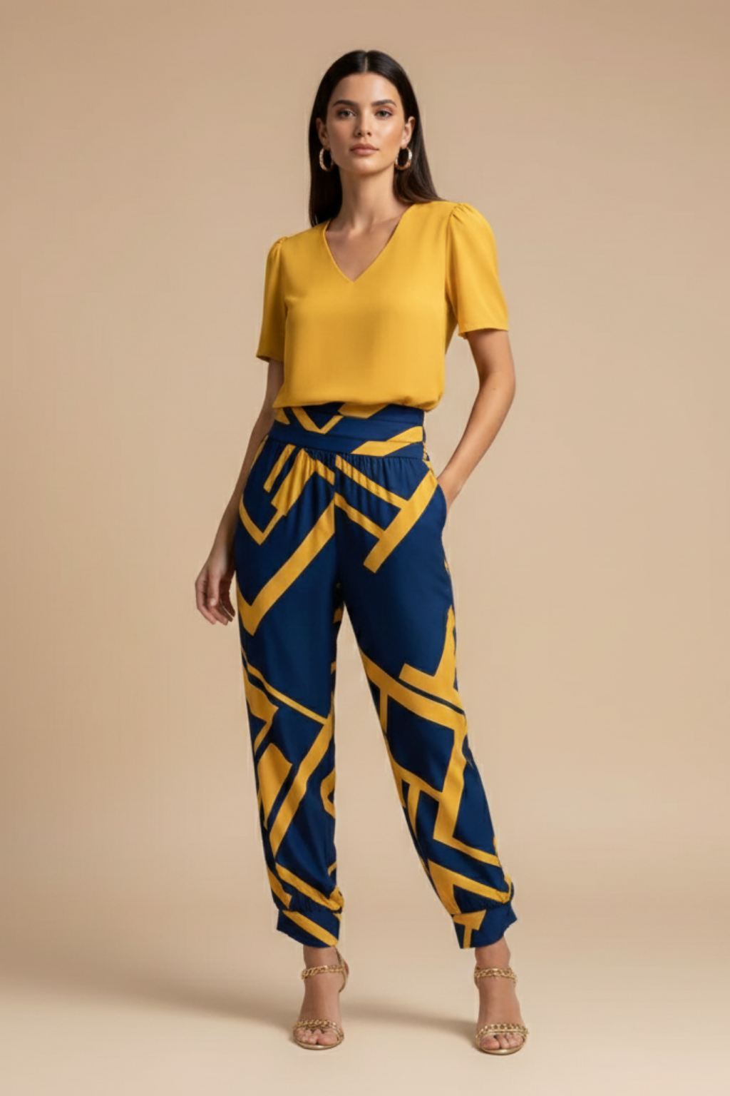 Agata | Womenâs Blouse and Trousers Set