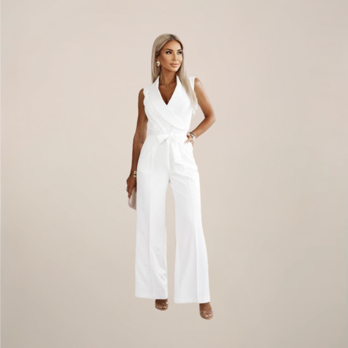 Geia | Womenâs Scuba Crepe Wrap Jumpsuit