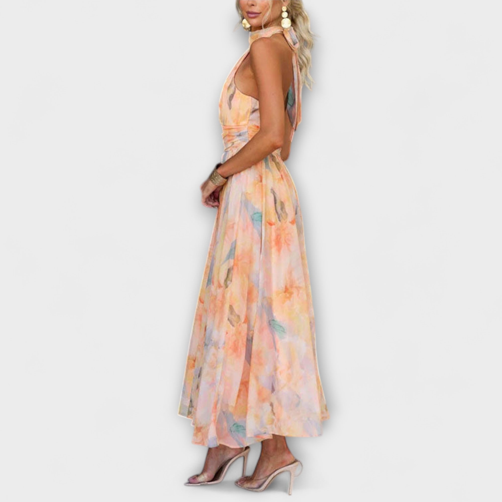 Mely | Women’s Flowy Halter Maxi Dress