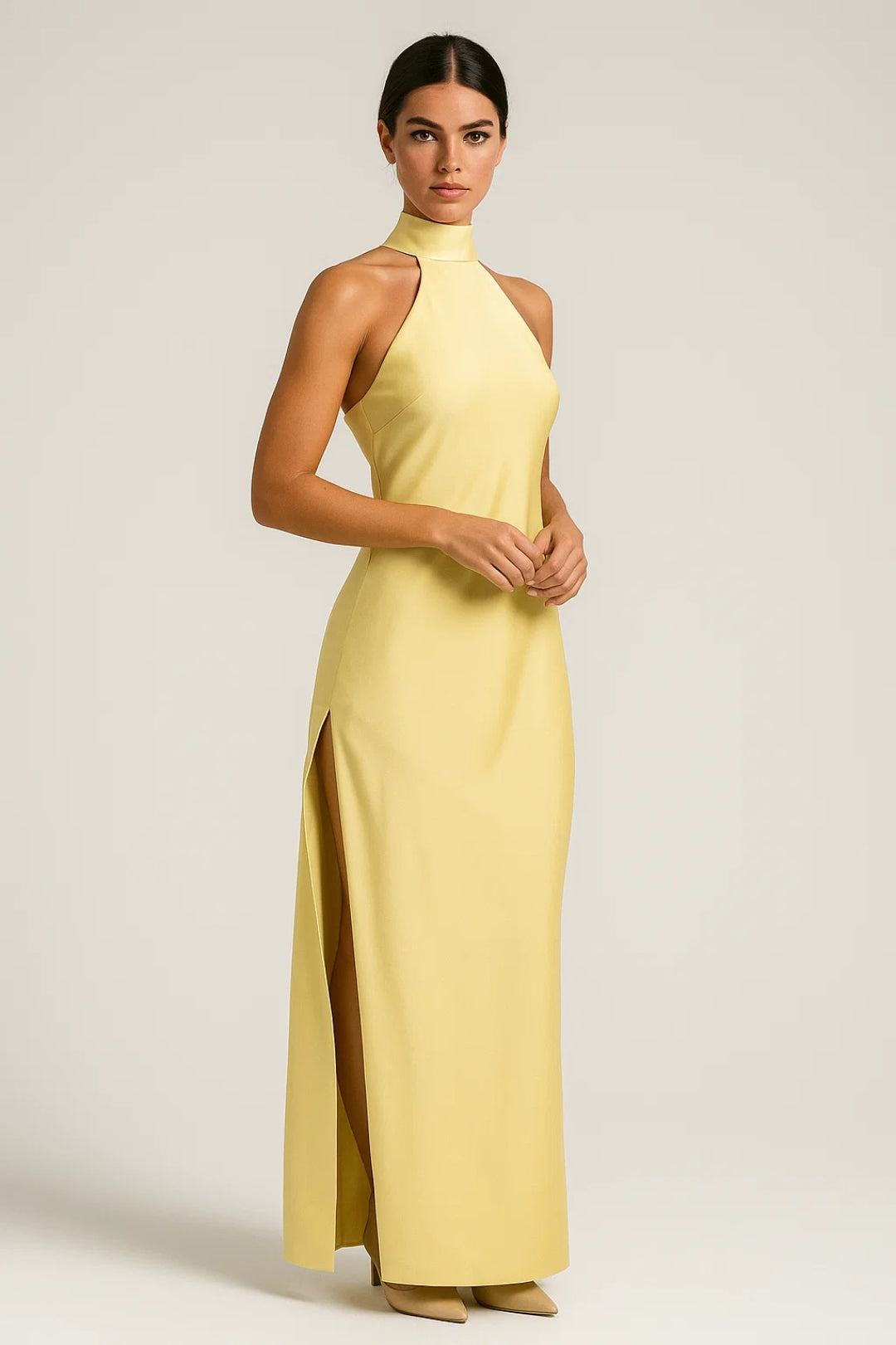 Almodis | Womenâs Halter Neck Maxi Dress