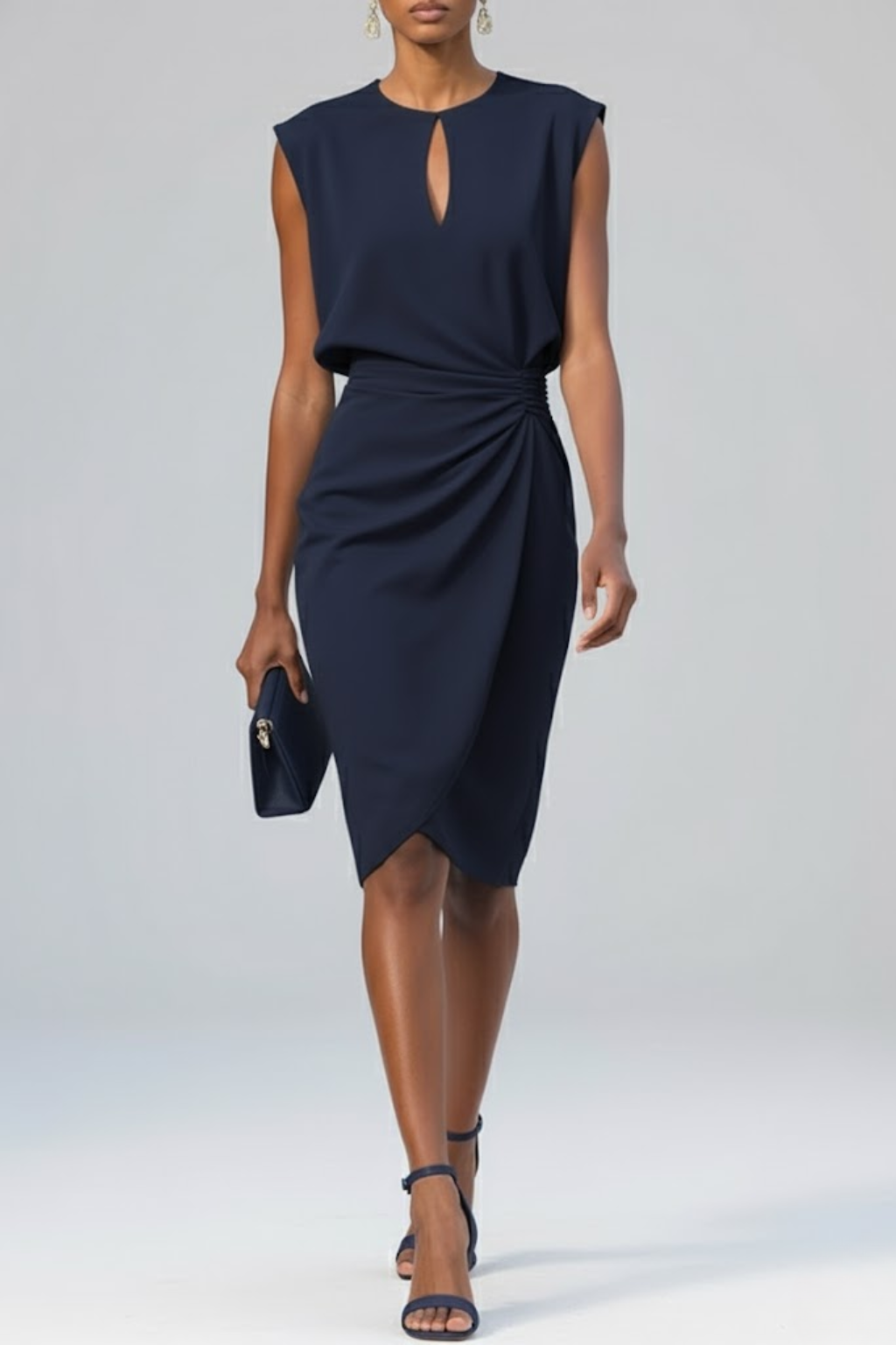 Sandy | Womenâs Ruched Midi Dress