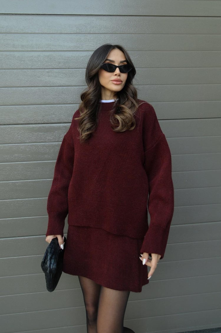 Danijela | Womenâs Knitted Sweater & Skirt Set