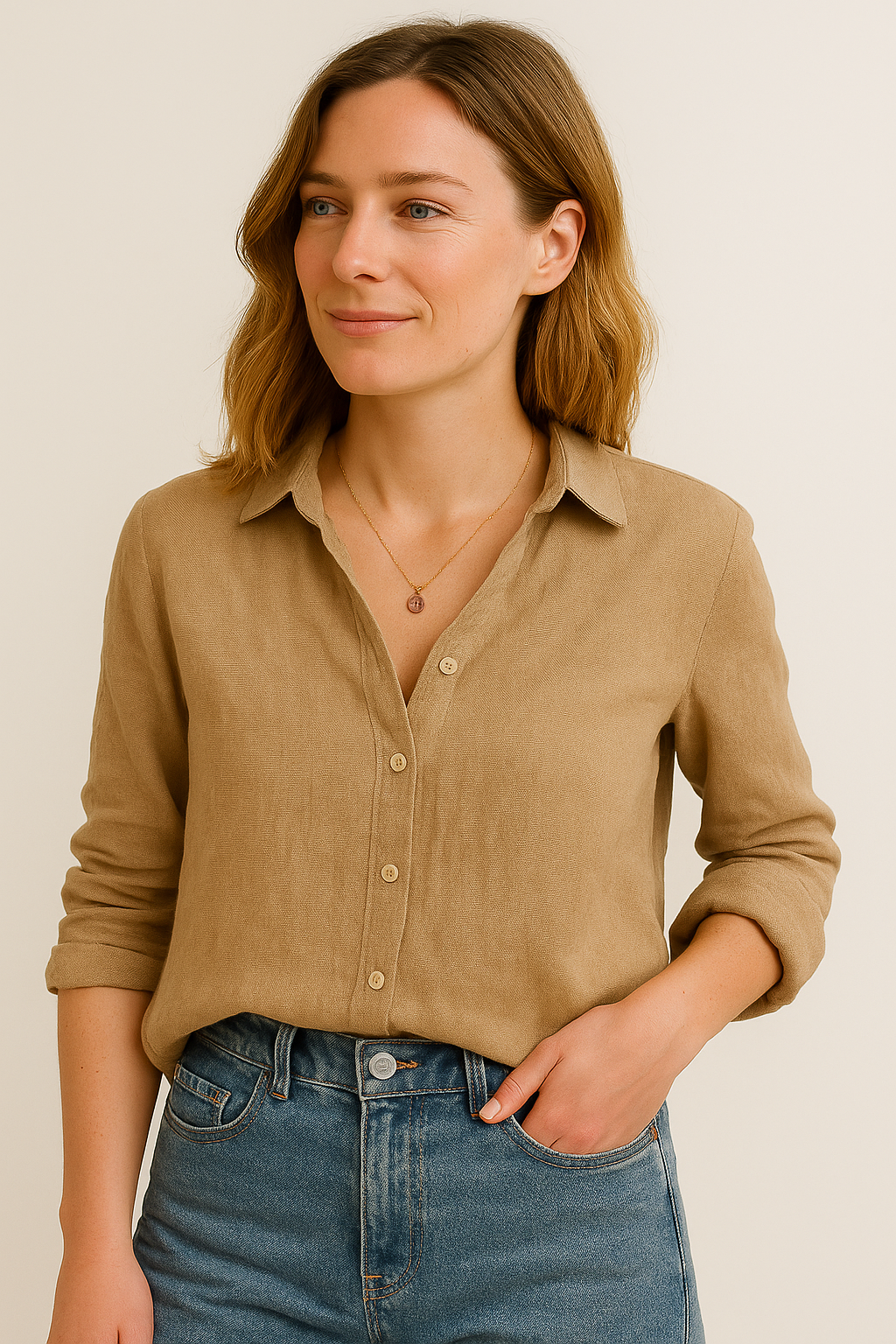 Eliska | Womenâs Plain Long Sleeve Blouse