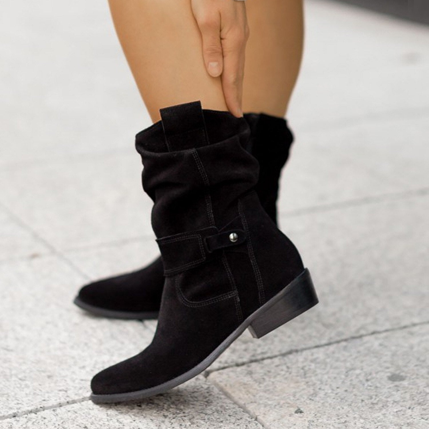 Salomea | Womenâs Mid-Calf Slouch Boots