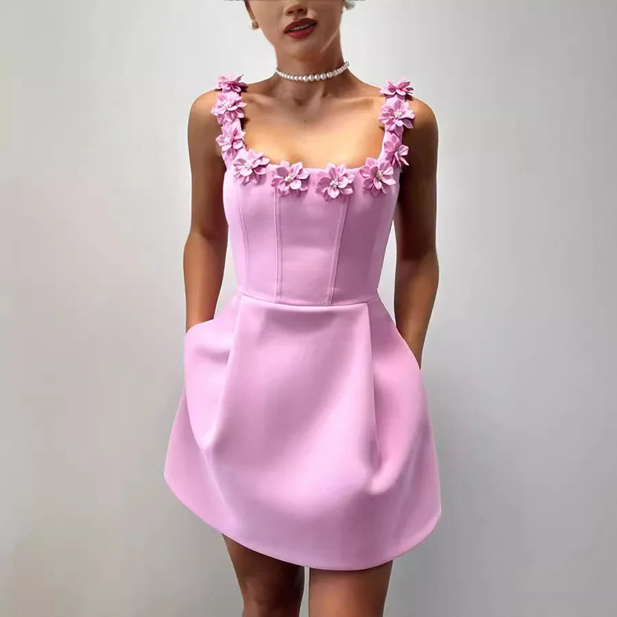 Katherine | Womenâs Floral Trim Mini Dress