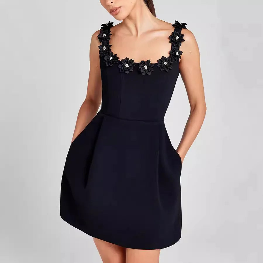 Katherine | Womenâs Floral Trim Mini Dress