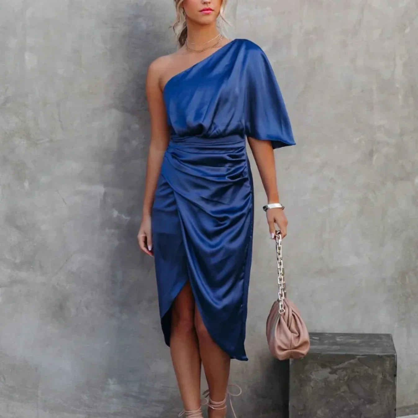 Megan | Womenâs One Shoulder Mini Dress