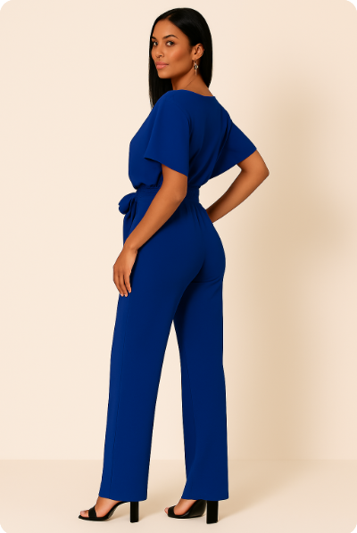 Brenda | Women's Ponte Knit Batwing Jumpsuit