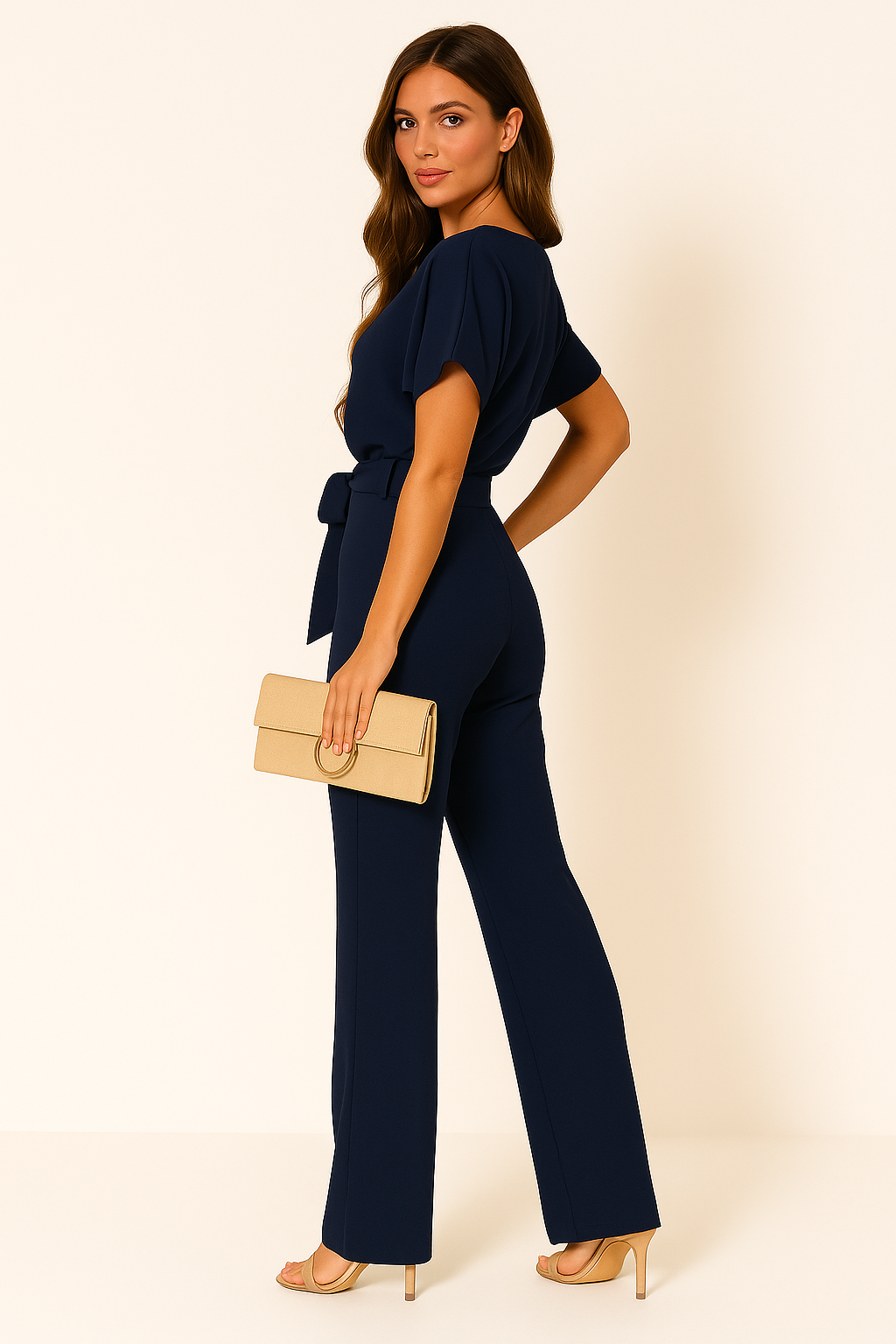 Brenda | Women's Ponte Knit Batwing Jumpsuit